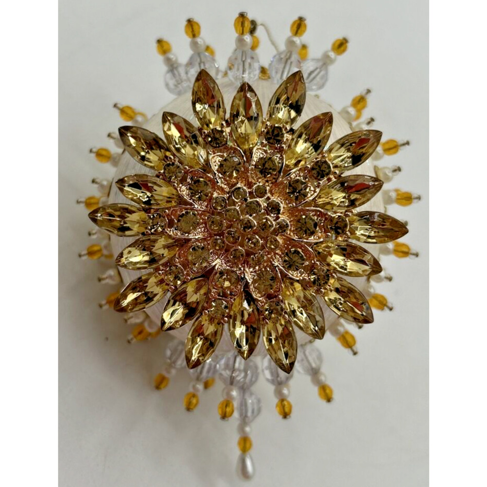 Mary Maxim Design Works Beaded Ornament Kit #6345 Finished Ornament‎ & Box U134